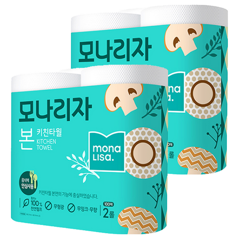 모나리자 본 천연펄프 키친타올, 2롤, 2개