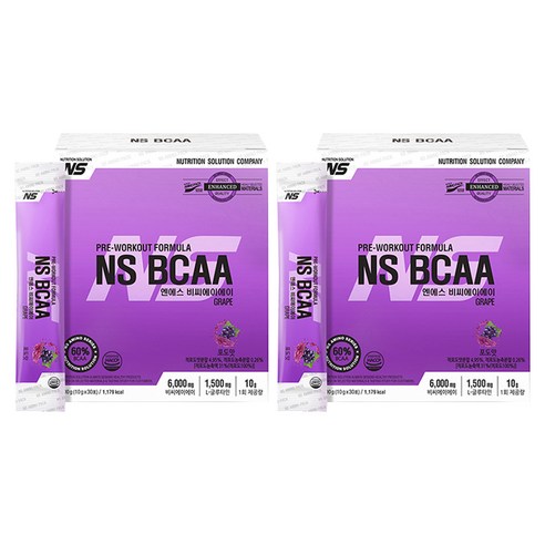 NS BCAA 스틱 아미노산 보충제 포도맛 30p, 300g, 2개