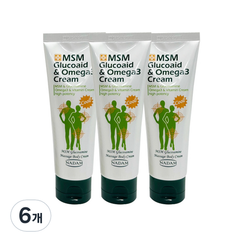 MSM 글루코이드 오메가3 크림, 6개, 120ml