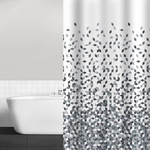 퓨어룸 PE 큐빅 방수 샤워커튼 샤워 가림막, 혼합 색상 1개 방수가림막