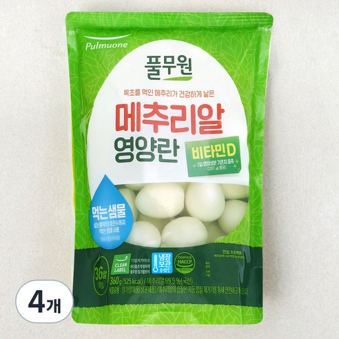 풀무원 메추리알 영양란, 360g, 4개
