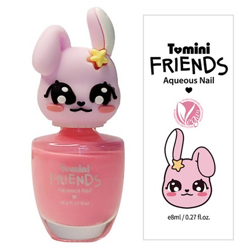 투미니 프렌즈 수성 네일 8ml, 피치핑크(토끼), 6개