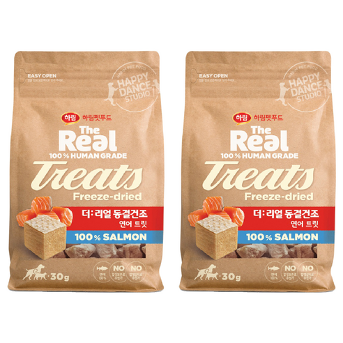 하림펫푸드 더리얼 동결건조 트릿, 연어, 30g, 2개