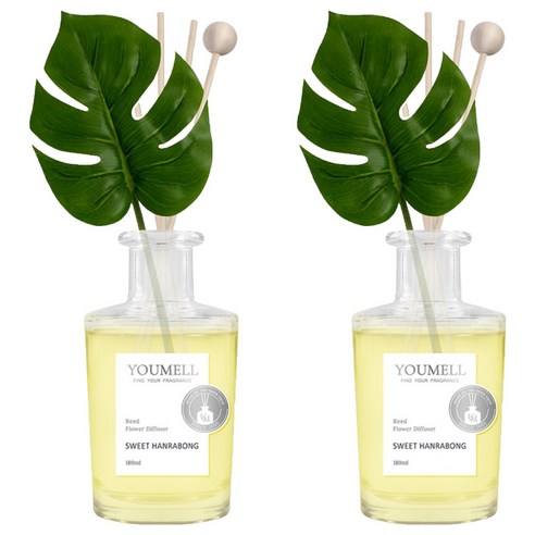 유멜 리드 플라워 디퓨저, 스윗한라봉, 180ml, 2개