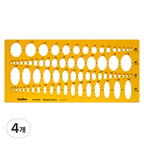 코링 종합 타원 형판 자 K-841090, 4개