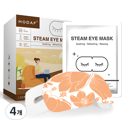 호다프 비슬립 릴렉싱 스팀 아이 마스크 루테인향, 12개입, 4개