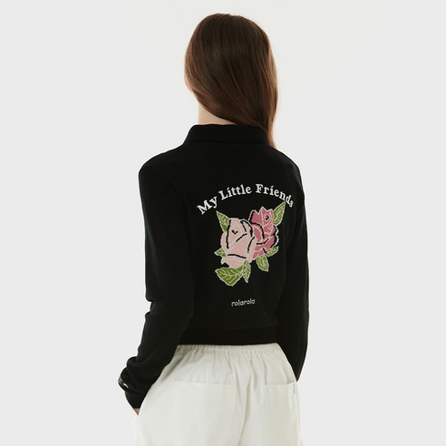 로라로라 여성용 ROSE BACK PRINT KNIT PULLOVER KT-21134