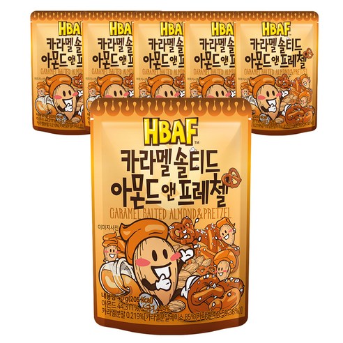 바프 카라멜 솔티드 아몬드 앤 프레첼, 40g, 18개