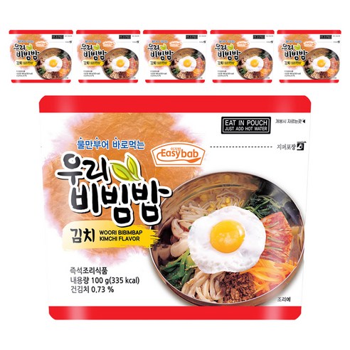 이지밥 우리비빔밥 김치, 100g, 6개