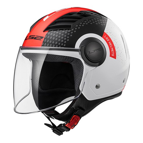LS2HELMETS 오토바이헬멧 OF562 에어플로우 엘, 화이트 블랙 레드  콘돌