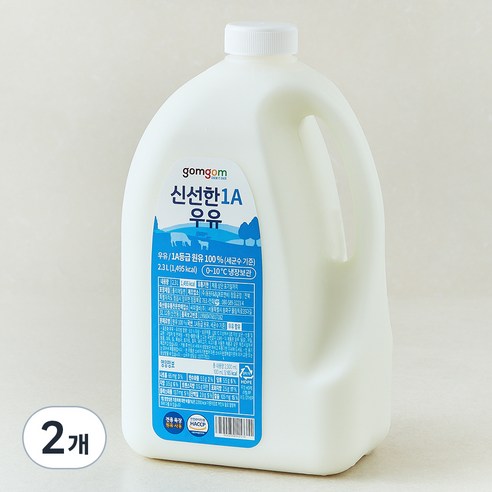 곰곰 신선한 1A 우유, 2.3L, 2개