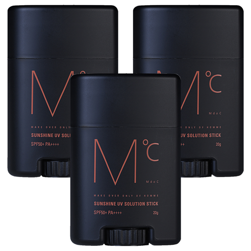 엠도씨 선샤인 유브이 솔루션 스틱 SPF50+ PA++++, 20g, 3개