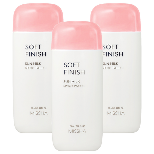 미샤 올 어라운드 세이프 블록 소프트 피니쉬 선밀크 SPF50+ PA+++, 70ml, 3개