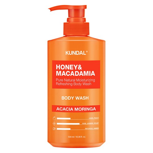 쿤달 허니 앤드 마카다미아 퓨어 바디워시 아카시아모링가향, 500ml, 1개