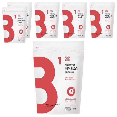 레인보우샵 베이킹소다 프리미엄, 1kg, 6개