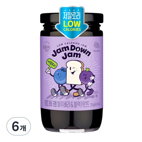 복음자리 잼다운 잼 블루베리 & 블랙커런트, 6개, 225g