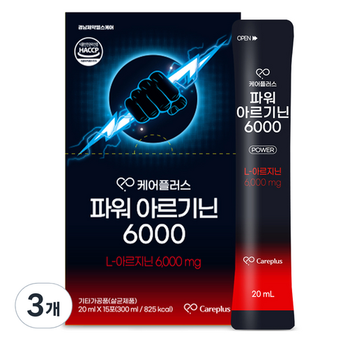 경남제약헬스케어 케어플러스 파워 아르기닌 6000 15p, 300ml