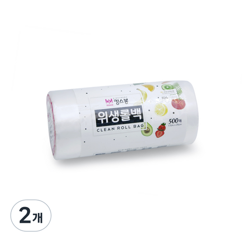 킹스봉 위생롤백 17 x 25 cm 500p, 500개입, 2개