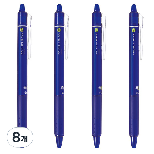 파이롯트 프릭션 노크 볼펜 0.7mm, 블루, 8개