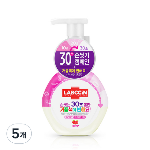 랩신 컬러체인징 핸드워시 본품, 500ml, 5개