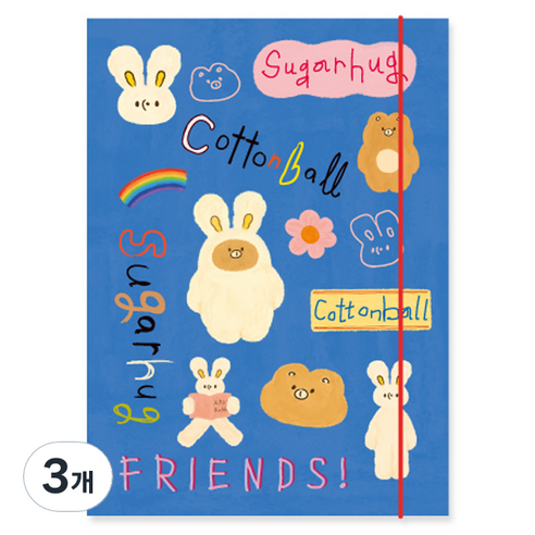 모노라이크 언매치드 프렌즈 하드 커버 바인더 A5 6공, 03  Blue, 3개