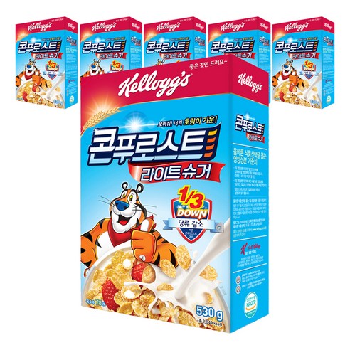 켈로그 콘푸로스트 라이트슈거 시리얼, 530g, 6개