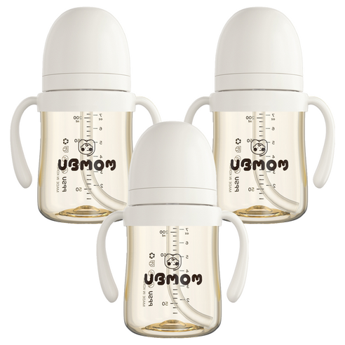 유비맘 시그니처 PPSU 빨대컵 200ml, 3개, 구름