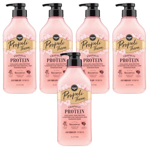 엘라스틴 프로폴리테라 손상모발용 단백질 영양 샴푸 체리블라썸 향, 5개, 500ml