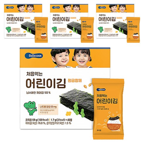 처음먹는 어린이김 황금참깨 1.7g, 160개
