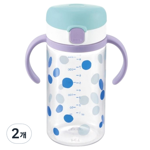 릿첼 AQ 외출용 드링킹머그 빨대컵, 라이트블루, 2개, 320ml