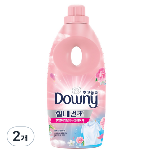 다우니 실내건조 플로럴 블로썸 초고농축 섬유유연제 본품, 1L, 2개