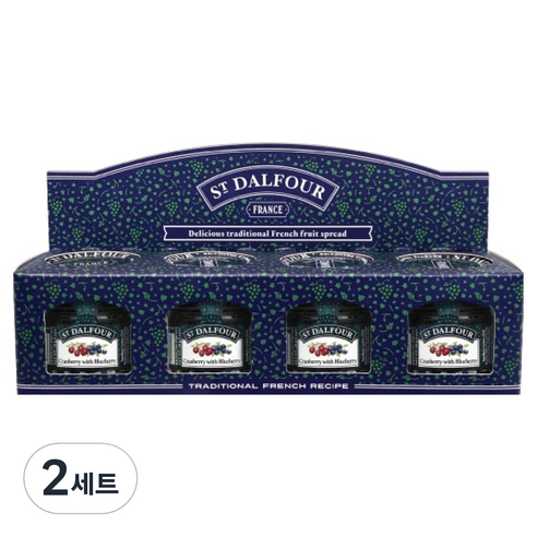 샹달프 미니잼 크랜베리 앤 블루베리 4p 세트 112g, 2세트