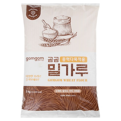 곰곰 중력다목적용 밀가루, 3kg, 6개