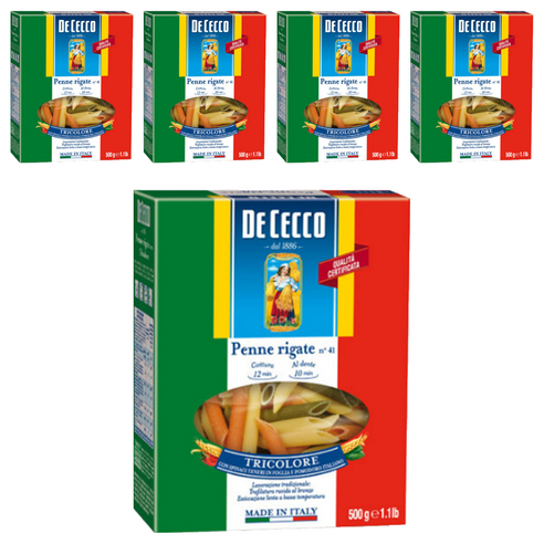 데체코 삼색 펜네 리가테, 500g, 5개
