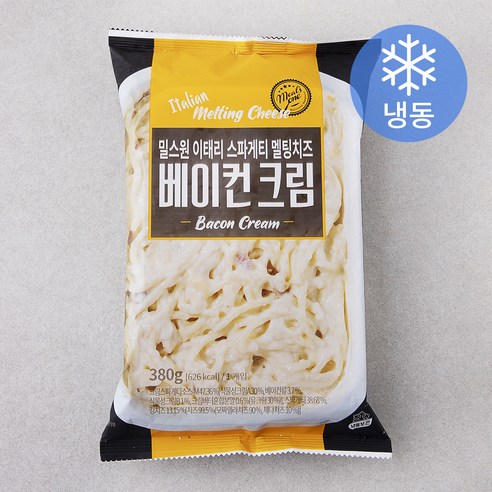 밀스원 이태리 스파게티 멜팅치즈 베이컨크림 (냉동), 380g, 2개