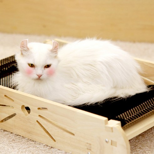 엉클펫 자작나무 고양이 매쉬 스크래쳐 해먹, 블랙, 1개