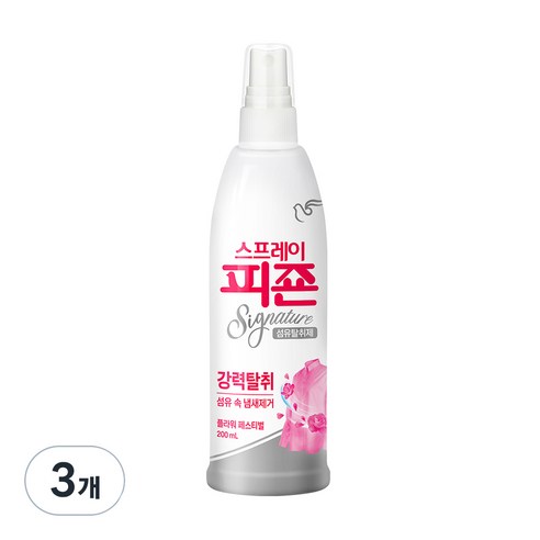 피죤 스프레이형 섬유탈취제 강력탈취 시그니처 플라워 페스티벌, 200ml, 3개