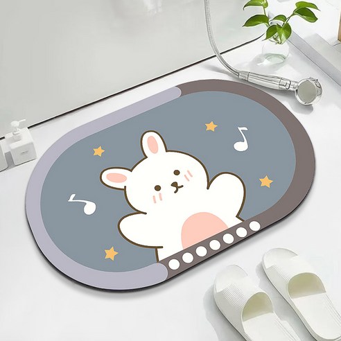 무식이네 뽀소미 애니멀 빨아쓰는 규조토 발매트, C 싱어래빗