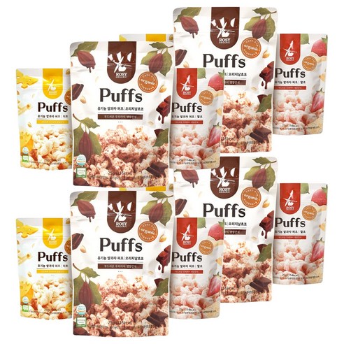 로지오가닉 유기농 쌀과자 3종 x 2p 세트, 혼합맛(초코/딸기초코/치즈초코), 2세트