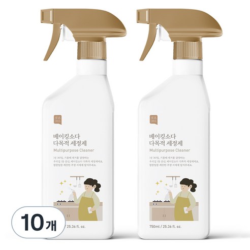 쉼표365 베이킹소다 대용량 다목적 세정제, 750ml, 10개