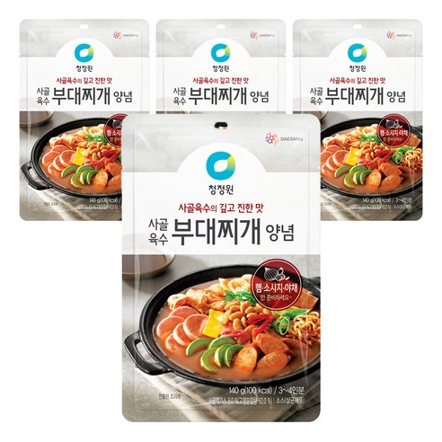 청정원 사골육수 부대찌개 양념, 140g, 4개