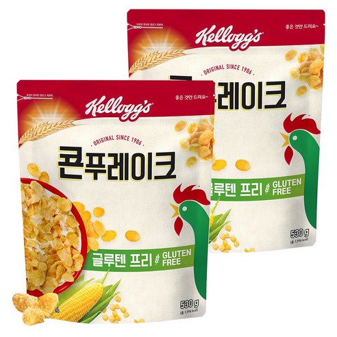 켈로그 콘푸레이크 시리얼, 530g, 2개