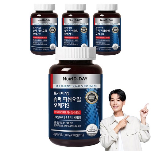 뉴트리디데이 프리미엄 슈퍼 피쉬오일 오메가3, 180정, 4개