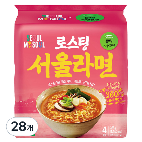 풀무원 로스팅 서울 라면 97g, 28개