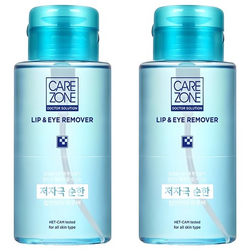 케어존 저자극 립 앤 아이리무버, 300ml, 2개