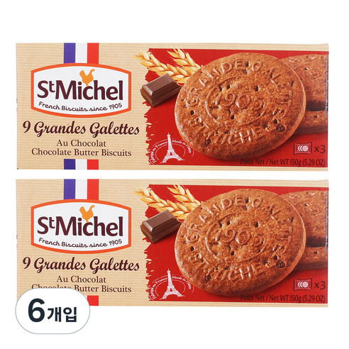 생미쉘 그란데 초코 갈라떼 비스켓, 150g, 6개입