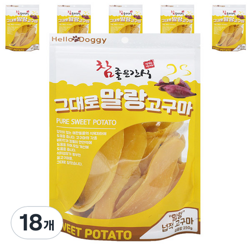 참좋은간식 그대로 말랑 넙적 고구마 건조간식 250g, 고구마맛, 18개