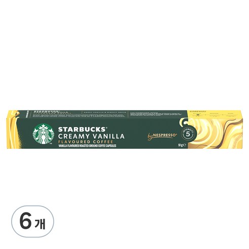 스타벅스 네스프레소 크리미 바닐라향 캡슐커피, 5.1g, 10개입, 6개