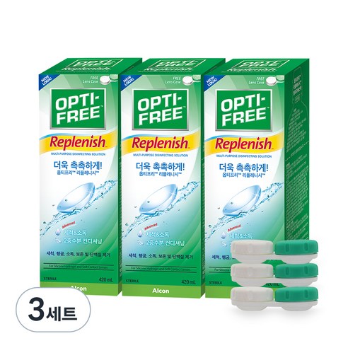 옵티프리 리플레니시 렌즈세정액 420ml 3p + 렌즈케이스 3p, 3세트