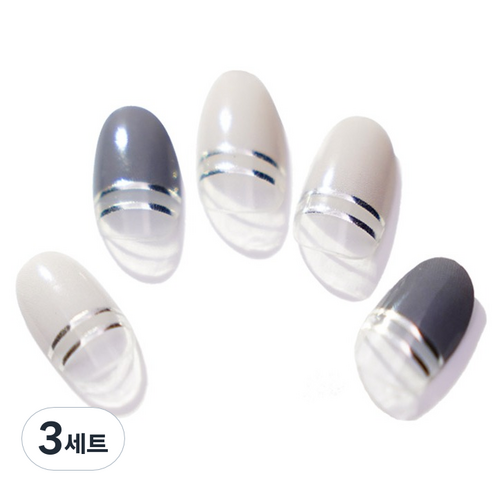 엔젤리 프리미엄 젤 네일 아트 스티커 세트, 3세트, 블루밍 딥블루